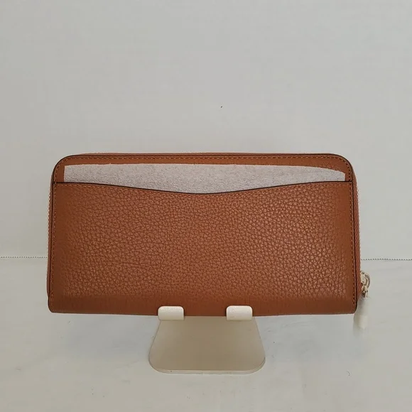 kate spade Pebbled Leather Zip-Around Wallet - Cognac Brown - Picture 2 of 3